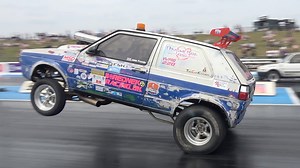 307K views · 5.9K reactions | Jake Fronda from Rednek Racing ' I think I sent it a little too hard' I love watching this gasser style RWD mk2 golf van, with its 9.2l V8 lump ready to pick that nose up at any moment. Even with two wheel lifts and a hop or two, Jake still managed to brake out of his 12.05 dialled in time, with a run of 12.02 酪 Santa Pod Raceway VWDRC #sportsmannationals | Dragmediauk | Facebook