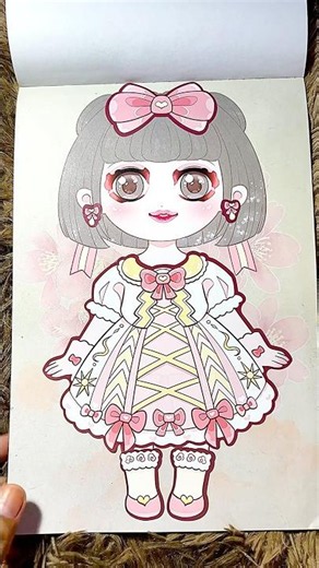✨ Kawaii Chibi Princess Lolita Dressup Stickerbook | Ep 1 White and Pink Coquette Outfit #shorts