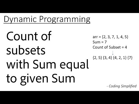 DP - 20: Count of subsets with Sum equal to given Sum