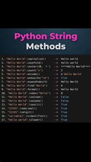python string method #coding #codeadventure #code #codeflow #education #pythonprogramming #python