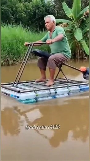 Wait for it 🙏🤣 This man created a floating machine from bottle water and iron! #shorts #humor