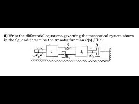 Determine the transfer function and write the differential equations for the mechanical system
