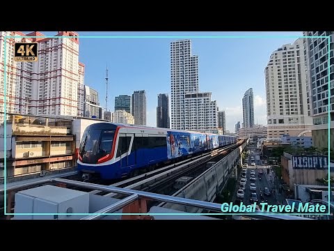 BTS Sky Train Ride through Central Bangkok - Paya Thai to Ekkamai
