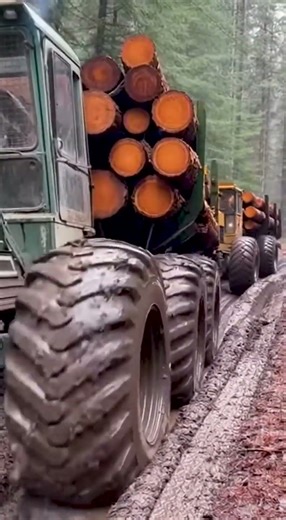tractor hauling heavy logs