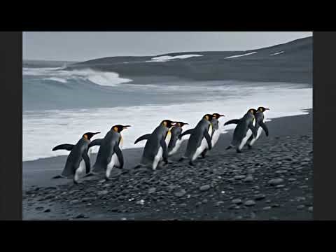 Watch this tiny penguin wobble around the snow as it tries to follow its family.