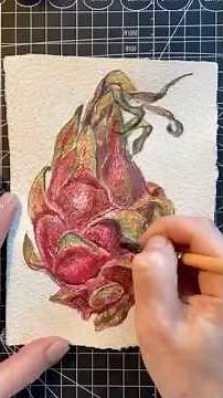 Dragon fruit painting #watercolor #drawing #art #handmadepaper