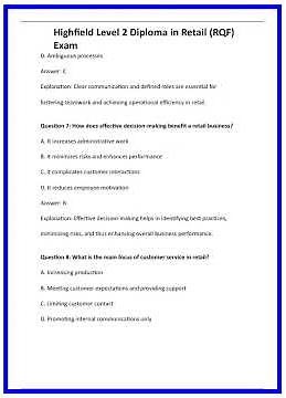 Highfield Level 2 Diploma in Retail RQF Exam 636x882