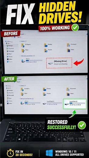 Hard Drive Not Showing in Windows? Fix It in 30 Seconds! ✅ #shorts
