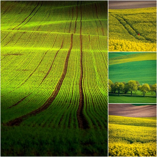 Colors of Spring – 4 Vertical Moravian Posters for Printing | Nature, Landscape, Minimalism - Etsy