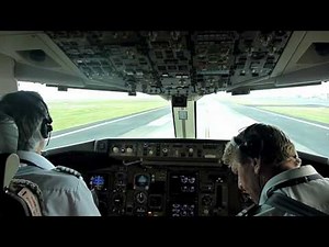 Air New Zealand Boeing 767-300 landing from Flight Deck