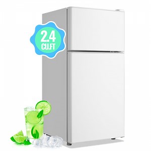 DEMULLER 2.4 Cu.ft Mini Refrigerator Small Fridge with Freezer Drink Holder Personal Fridge White