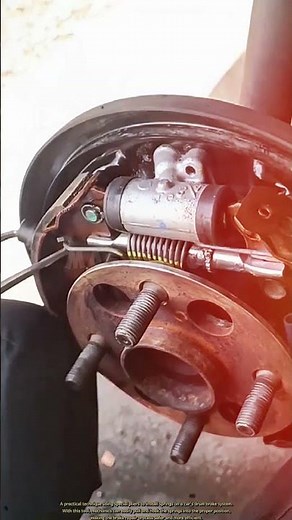 Practical techniques using special pliers to install springs on a car's drum brake system.
