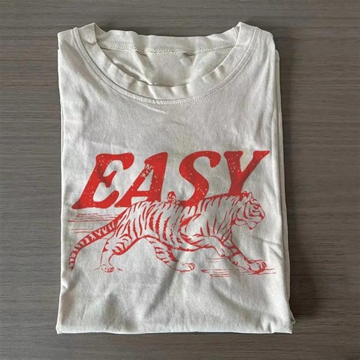 Easy Tiger Comfort T-shirt, Vintage Distressed Tiger Shirt, Oversized Retro Tiger Tee, Trendy Grunge Indie Boho Shirt, Graphic Tee - Etsy