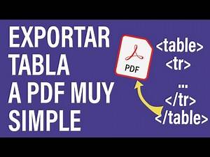 How to Export HTML Table to PDF in Less than 20 minutes