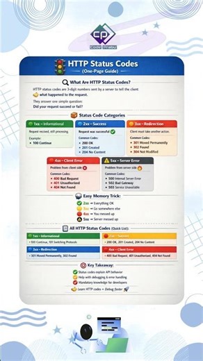 🚦 HTTP Status Codes Explained | REST API Basics #shorts #httpstatuscode