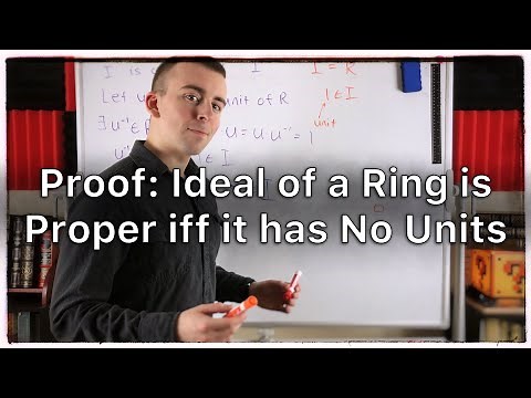 Proof: Ideal of a Ring is Proper iff it has no Units | Abstract Algebra