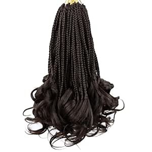 12 Inch French Curl Crochet Braids Color 4 Goddess Box Braids Crochet Hair for Black Women French Curl Braiding Hair French Curly Braiding Hair Extensions