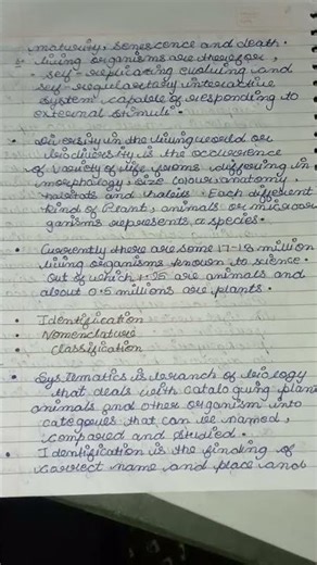 class 11 subject biology chapter 1 notes the living world 🤷🤷