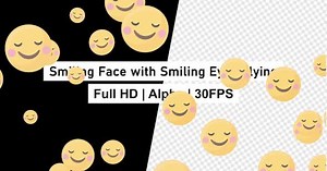 Smiling Happy Face With Smiling Eyes Emoji Flying with Alpha