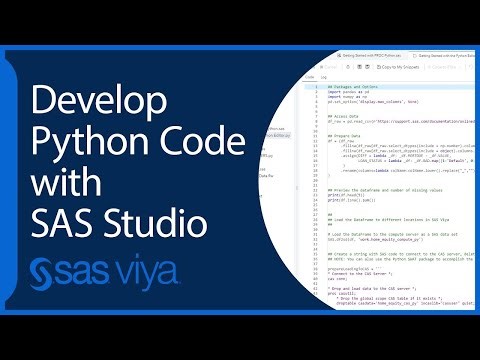 Use Python Code in SAS Studio | SAS Viya Quick Start Tutorial
