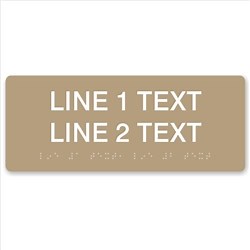 Custom Room ID ADA Braille Sign (2 lines), Economy Series, 4x10''