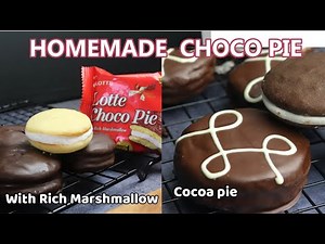 How to make lotte choco pie at home | homemade choco pie recipe | marshmellow recipe