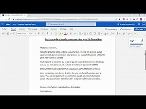 Permis d'étude: Lettre explicative de la preuve de capacité financière