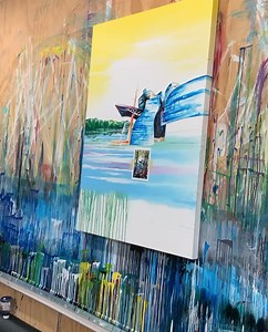 Here’s all the time-lapse footage from my latest creation, Beam of Light (Woodstock Bilbao) ☀️ | Amy Shackleton Art