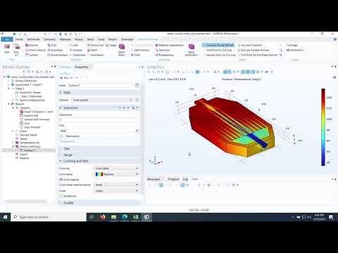 COMSOL - Water-Cooled Mini-Channel Heat Sink Analysis with Hot Spot (Part 02)