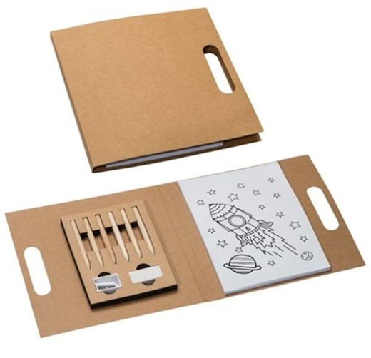 Kraft Paper Coloring Notebook with Pencils Kids Customized Drawing Notepad Drawing Artset Stationery Set