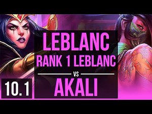 LEBLANC vs AKALI (MID) | Rank 1 LeBlanc, Rank 3, 2 early solo kills, KDA 5/1/4 | BR Master | v10.1