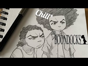 Drawing Huey and Riley Freeman | Chill sketch 🍃☁️