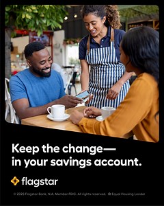 Boost your savings with Round Up with Flagstar®. After you sign up (it’s free), we’ll round up your debit card purchases to the nearest dollar and add the difference to your Flagstar savings account. http://spr.ly/61834e1Pf | Flagstar Bank