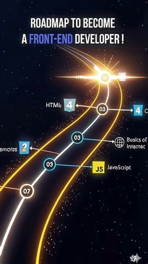 Roadmap to Front-End Developer 🚀#frontend #webdevelopment #codingroadmap #html #css #javascript