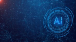 Digital technology AI 3D Big Data, business integration advanced technology graphs, business data, market trends, driving decisions innovative solutions. Digital brain circuit machine deep learning,