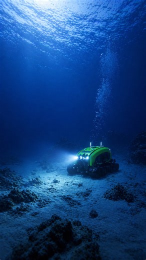 Inmersión oceánica muestra un submarino a 500 metros de profundidad