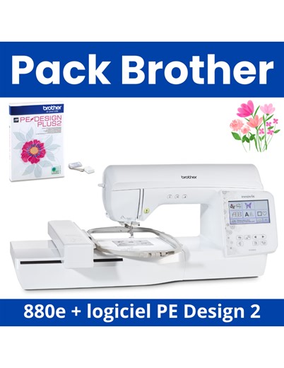 [Pack] Brodeuse Brother Innovis 880E + Logiciel BROTHER Pe-Design PLUS2