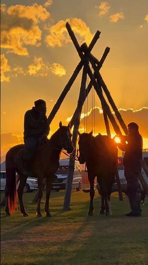 Horse Riders at Sunset | Beautiful Mountain Nature #Sunset #HorseRiders #MountainNature