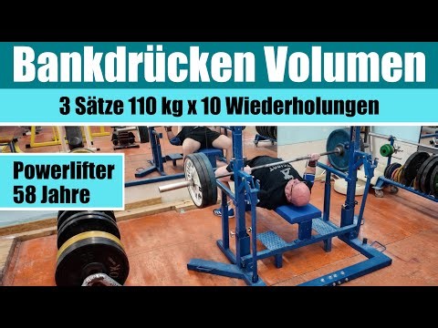 Bench press volume 3 sets 110 kg x 10 repetitions and shoulder press - Powerlifter 58 years old