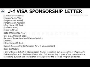 [LETTER TEMPLATE] How To Write J 1 Visa Sponsorship Letter Steps Guide | Writing Practices