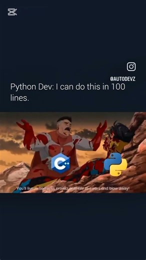 what will you have after 100lines of code🧐🤷 #devs #coding #pythonprogramming #omniman #animation