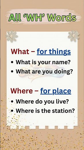 All WH Words Explained with Examples ⭐ | Easy English #englishlearning #english #englishgrammar