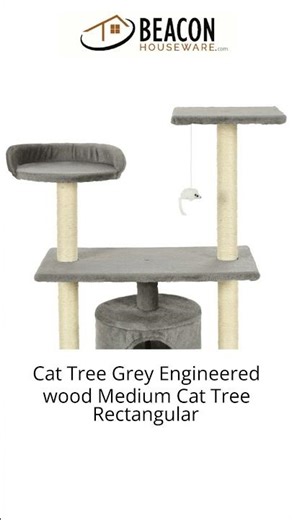 Cat Tree Grey Engineered wood Medium Cat Tree Rectangular