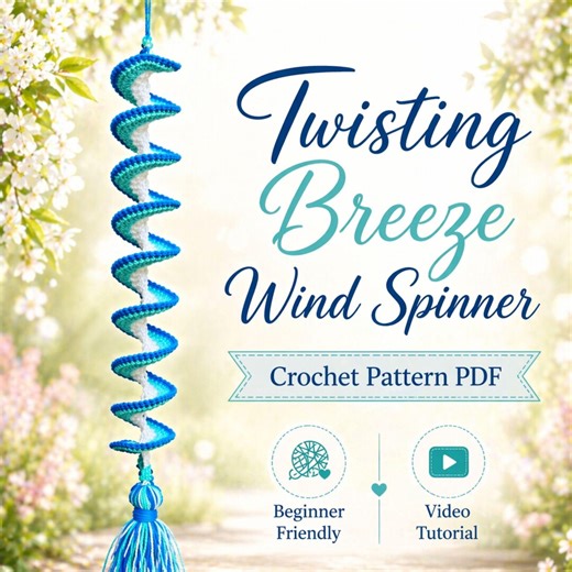 Crochet Wind Spinner Pattern PDF + Video Tutorial, Beginner Friendly Spiral Hanging Decor, Instant Download - Etsy