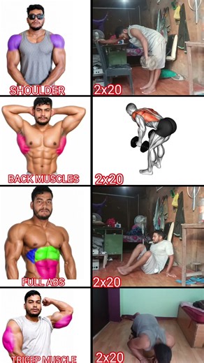 20 MIN FULL BODY WORKOUT 🔥 Build Shoulders, Back, Abs & Triceps | 2×20 Home Workout #FullBodyWorkout