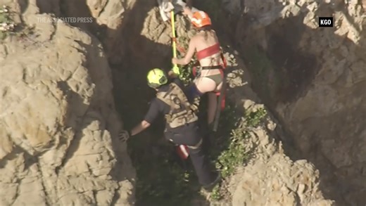 Woman rescued from San Francisco cliff as waves crash