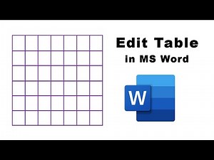 How to edit or change a table in Microsoft Word Document
