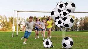 8 Pcs Soccer Balloons 22 Inch Soccer Ball Balloons Soccer Party Decorations 4D Soccer Foil Mylar Balloon for Soccer Sports Themed Birthday Party Decorations Supplies