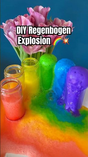 Experiment Regenbogen Explosion #experiment #funforkids #kindergarten #kidsactivities #diy #forkids