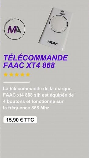 Vidéo Télécommande FAAC Format Mobile